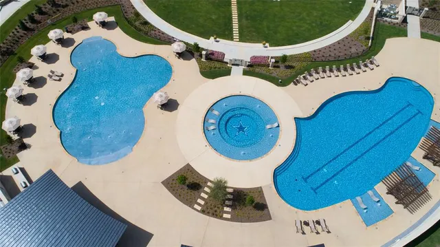 an aerial view of a entryway