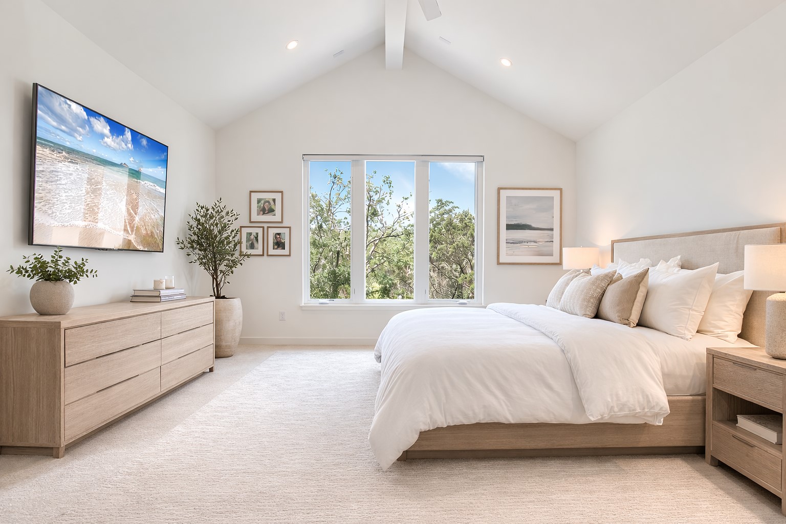 2610 Watkins Way Austin, TX 78746 - Photo 15 of 23 a bedroom with a large bed and a large window