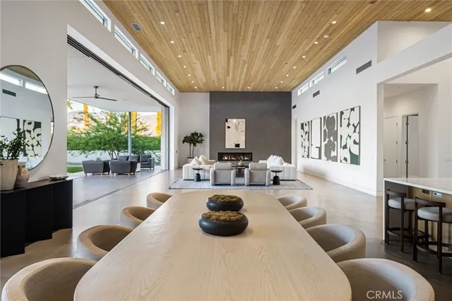 a kitchen with a cabinets and wooden floor