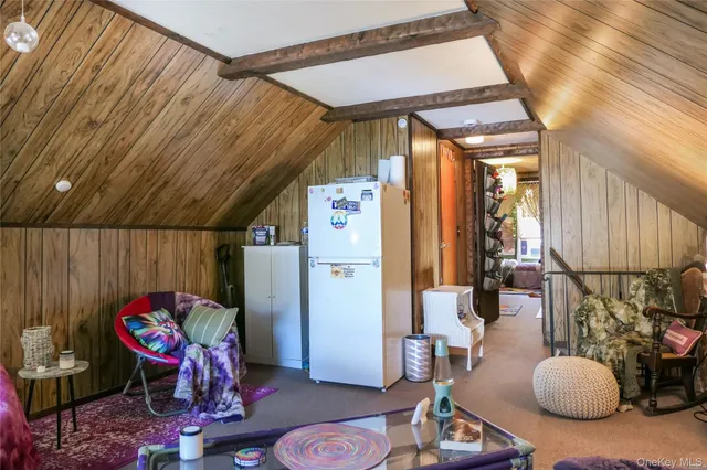 a living room with a couch and a table