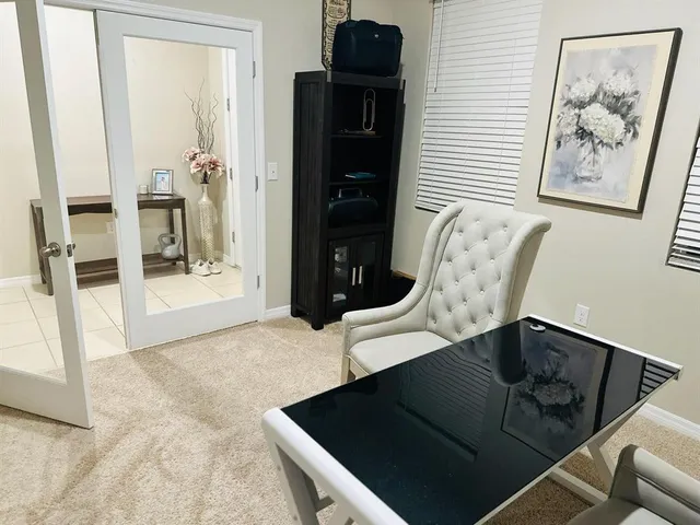 a living room with furniture