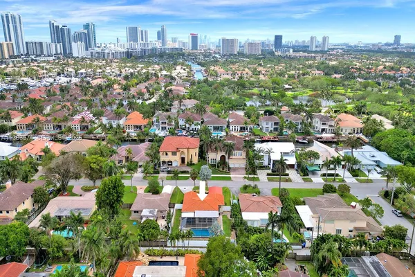 an aerial view of a city