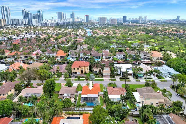 an aerial view of a city