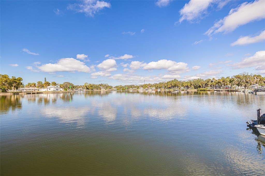 5531 Manatee Point Drive New Port Richey, FL 34652 - Photo 25 of 61 a view of a lake with houses in the back