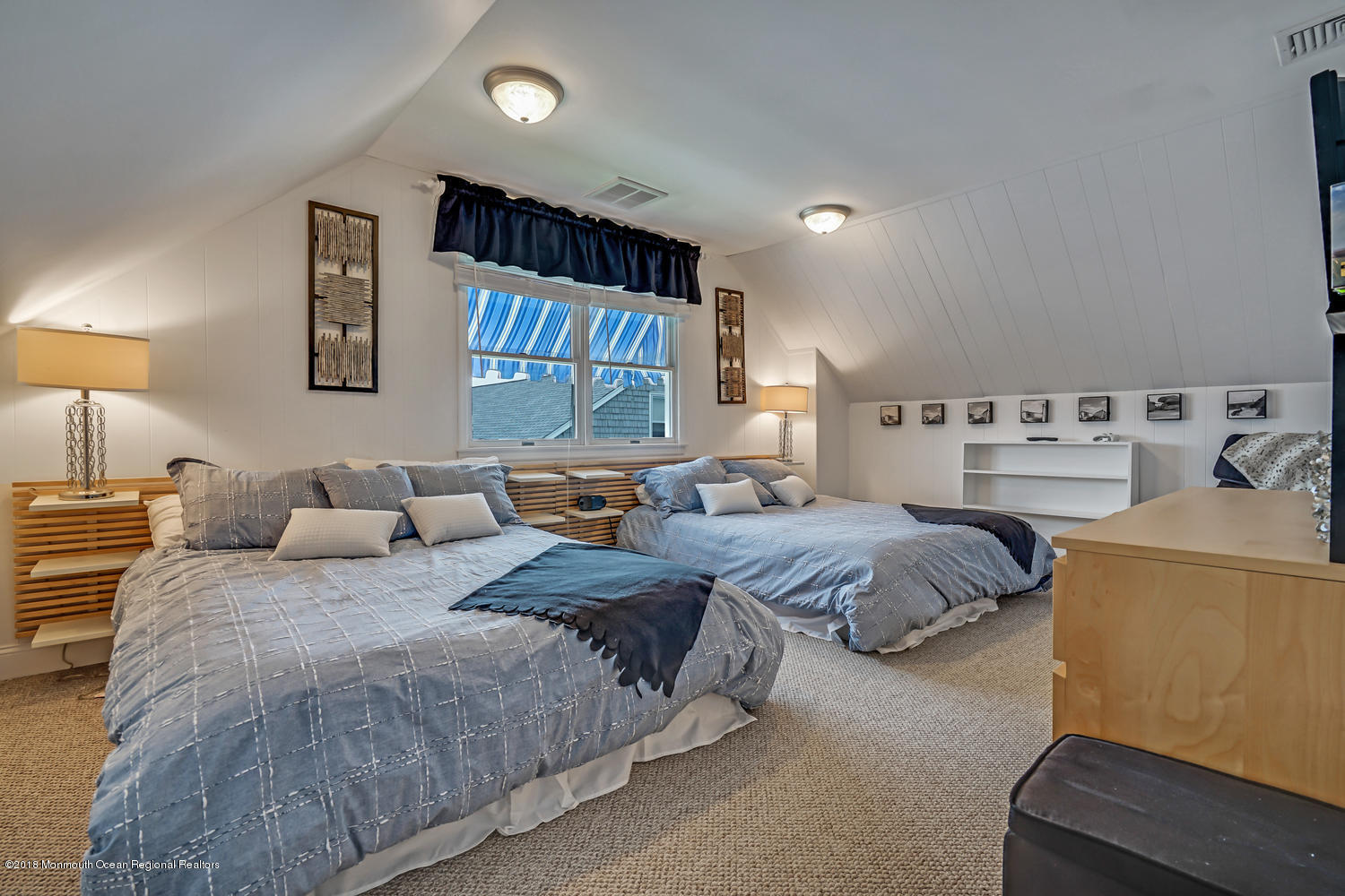 203 Helm Road Mantoloking, NJ 08738 - Photo 40 of 42 a bedroom with double bed and a night stand