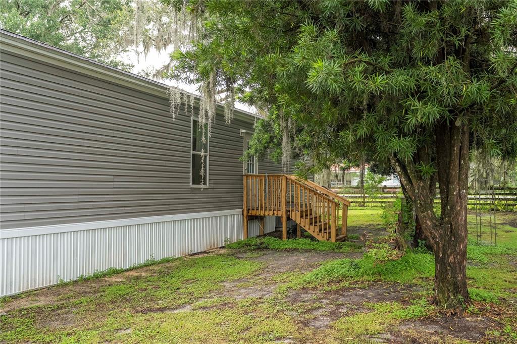 36720 Emeralda Island Road Leesburg, FL 34788 - Photo 6 of 43 a view of a backyard with a small cabin