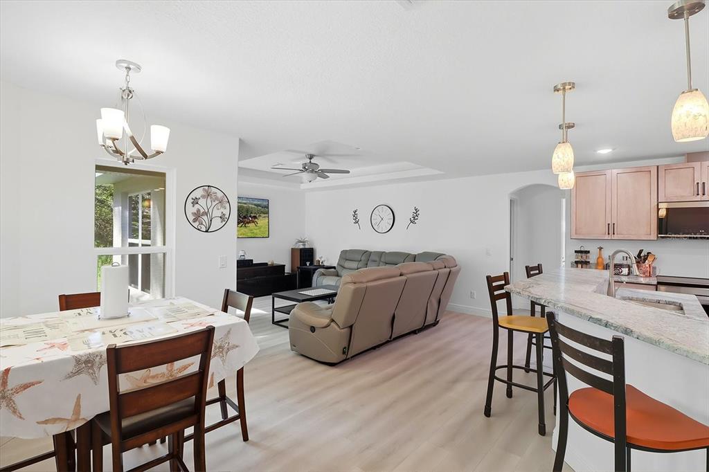 5032 North Crossgate Point Beverly Hills, FL 34465 - Photo 14 of 43 a living room with kitchen island furniture and a chandelier