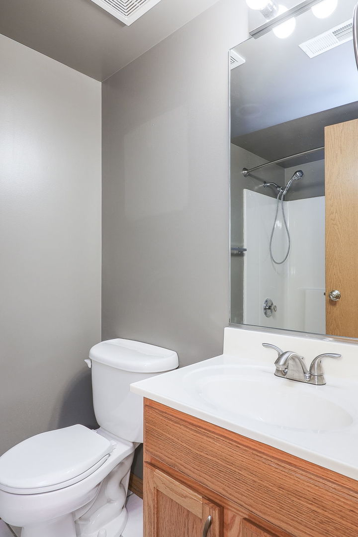 18100 Rita Road, Unit 1B Tinley Park, IL 60477 - Photo 17 of 21 a bathroom with a sink a toilet and a mirror