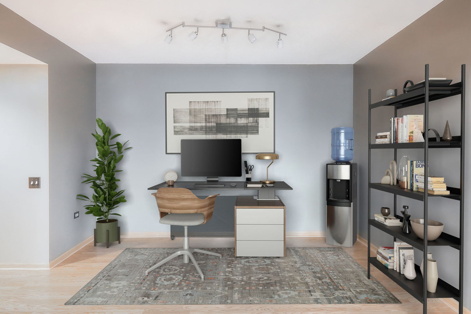 18100 Rita Road, Unit 1B Tinley Park, IL 60477 - Photo 9 of 21 a workspace with furniture and a potted plant