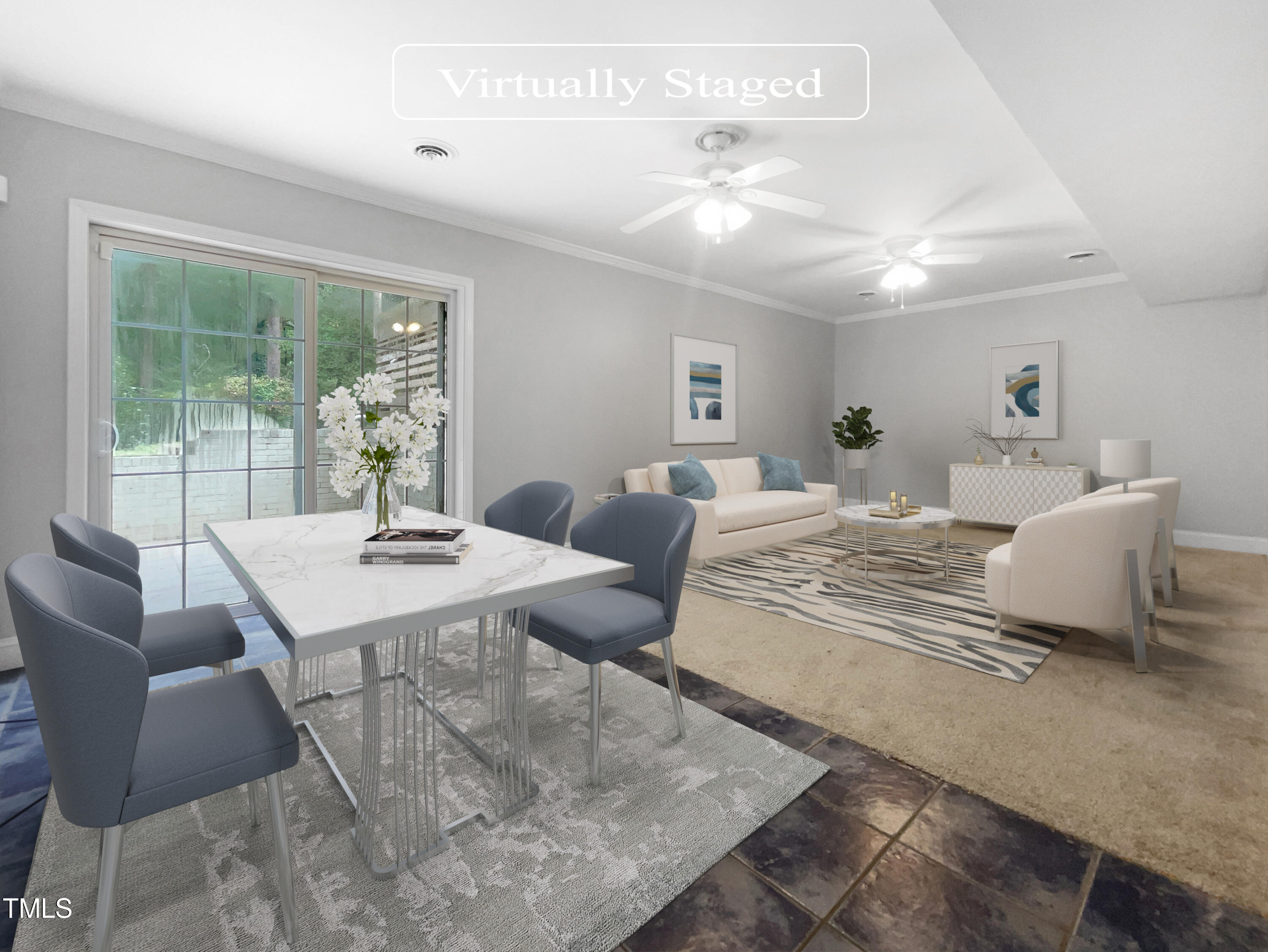 6310 Brandywine Road Raleigh, NC 27607 - Photo 2 of 22 a living room with furniture a large window and a table
