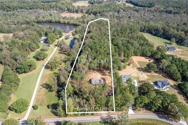 an aerial view of a residential houses