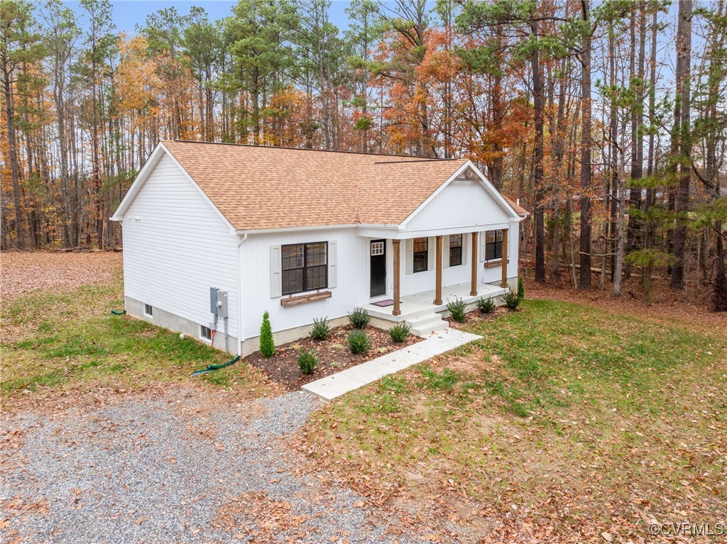 3530 Partlow Road Partlow, VA 22534 - Photo 41 of 50 Aerial view of the unpaved driveway and the side/f