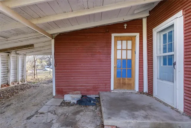 a view of front door of house
