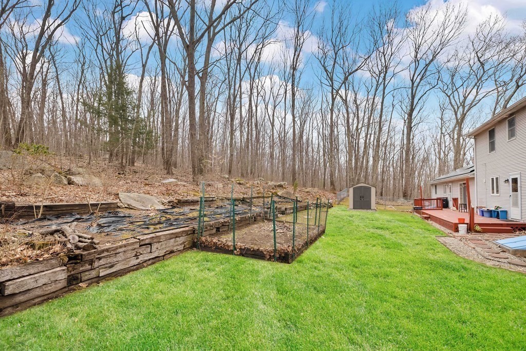 140 North Monson Road Hampden, MA 01036 - Photo 25 of 29 a view of a backyard with potted plants and large trees
