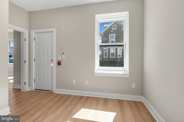 an empty room with window