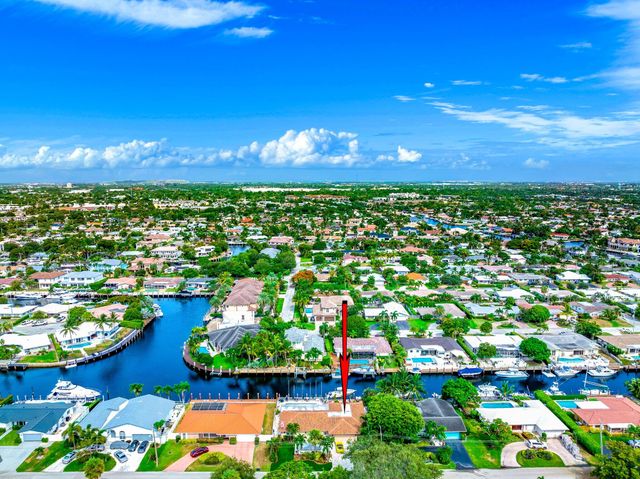 a view of a lake with a patio