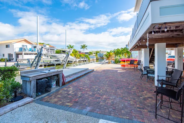 a front view of a building with outdoor area