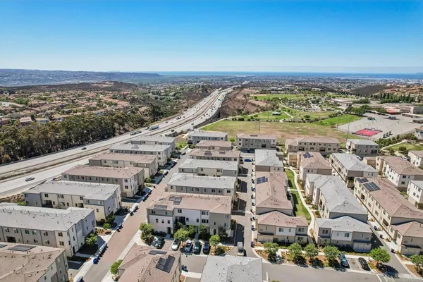 an aerial view of a city