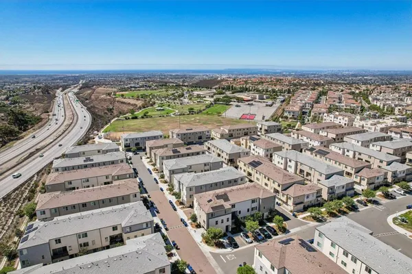 an aerial view of a city