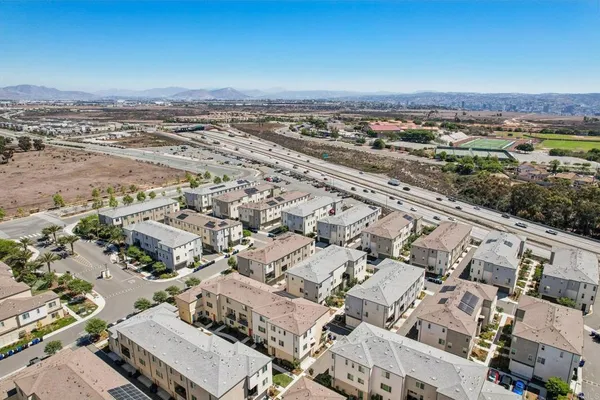 an aerial view of a city