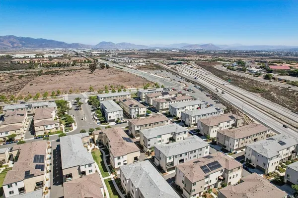 an aerial view of a city