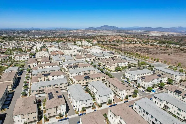 an aerial view of a city