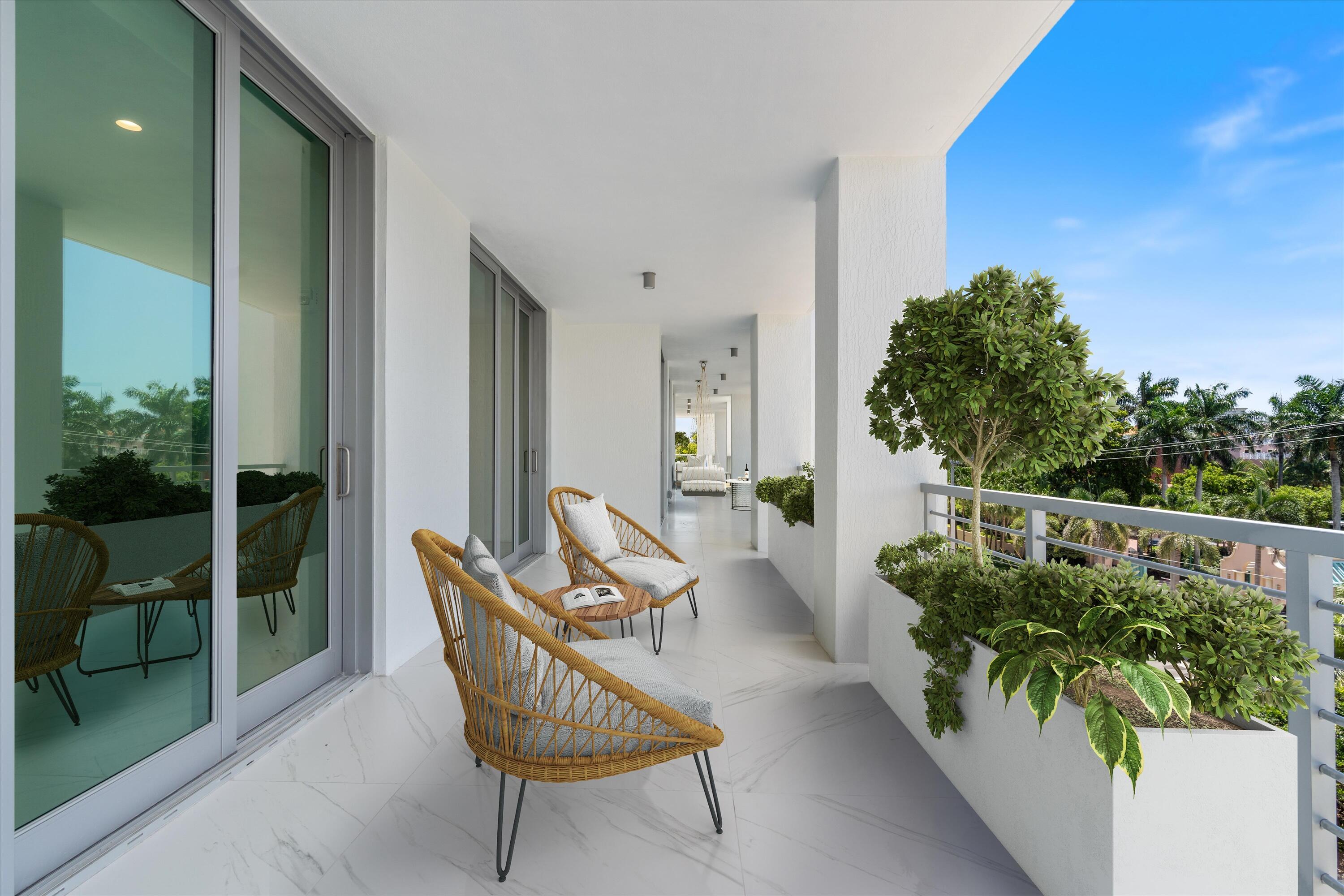495 East Royal Palm Road, Unit 402 Boca Raton, FL 33432 - Photo 43 of 72 a balcony with furniture and potted plants