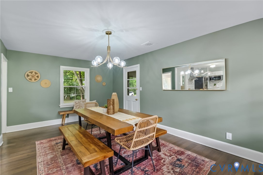 1136 Overbrook Road Petersburg, VA 23805 - Photo 13 of 51 Dining area featuring wood-finish flooring, a cont