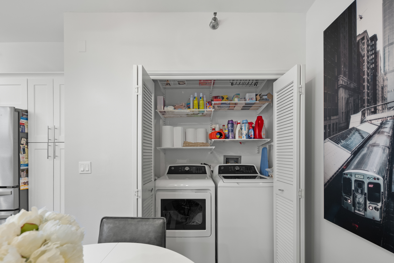 55 West Delaware Place, Unit 614 Chicago, IL 60610 - Photo 16 of 21 a kitchen with a refrigerator and a sink
