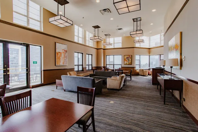 a large kitchen with lots of counter space