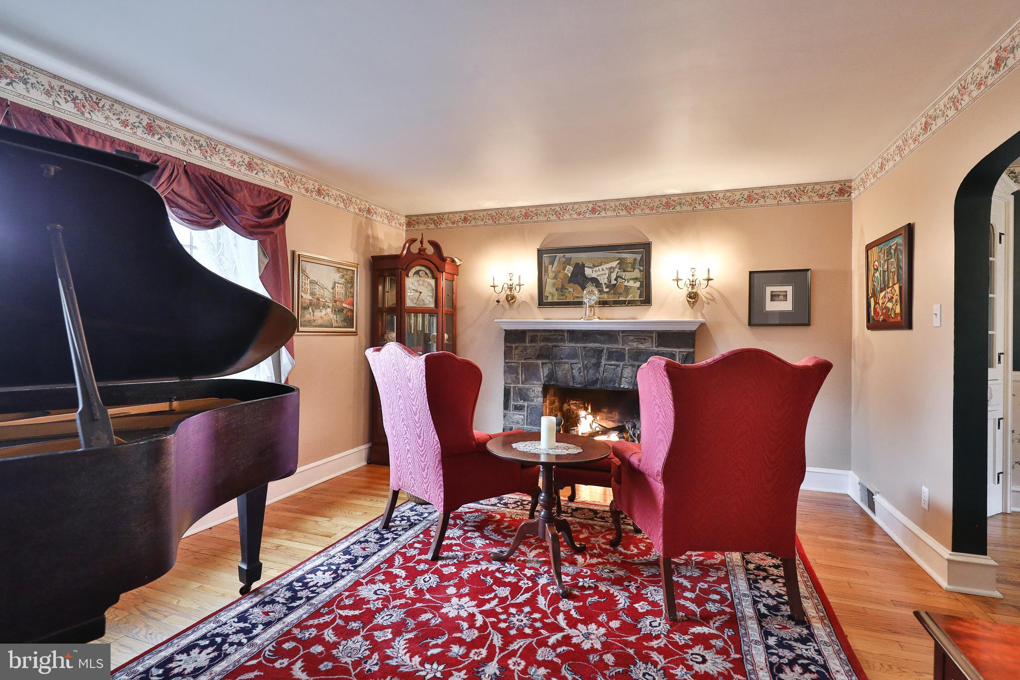 320 South Trooper Road Norristown, PA 19403 - Photo 5 of 50 Living room with custom built ins & gas fireplace