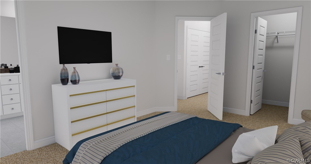 12220 Lightning Bug Loop Midlothian, VA 23112 - Photo 12 of 34 a bedroom with a bed and a flat screen tv