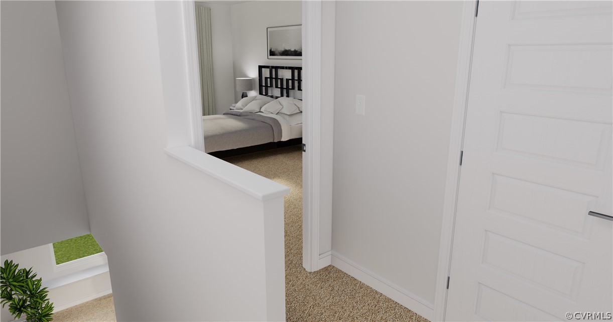 12220 Lightning Bug Loop Midlothian, VA 23112 - Photo 17 of 34 a bedroom with a bed and a hallway