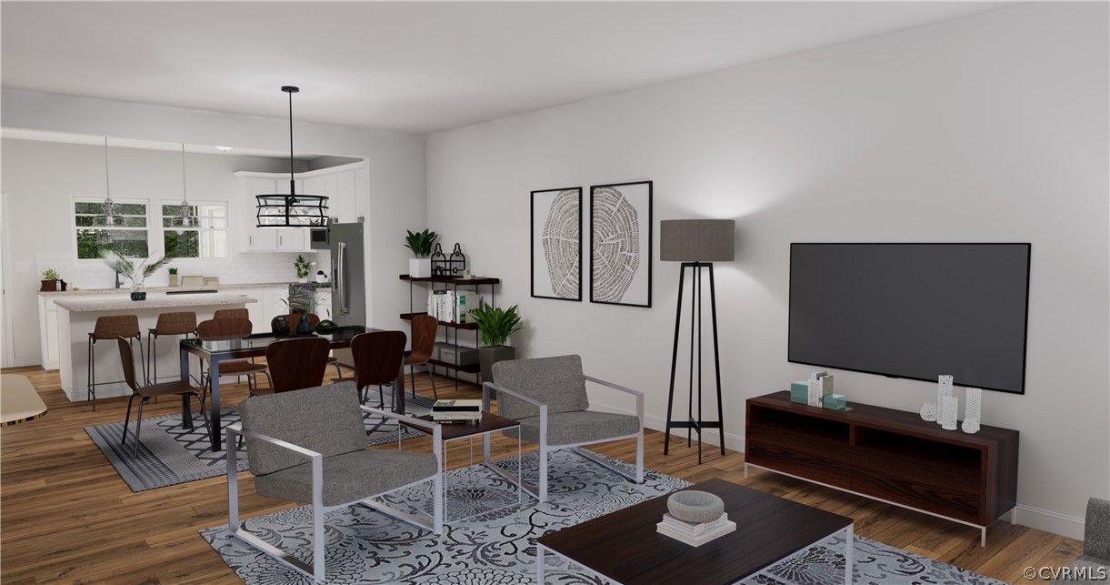 12220 Lightning Bug Loop Midlothian, VA 23112 - Photo 3 of 34 a living room with furniture and a flat screen tv