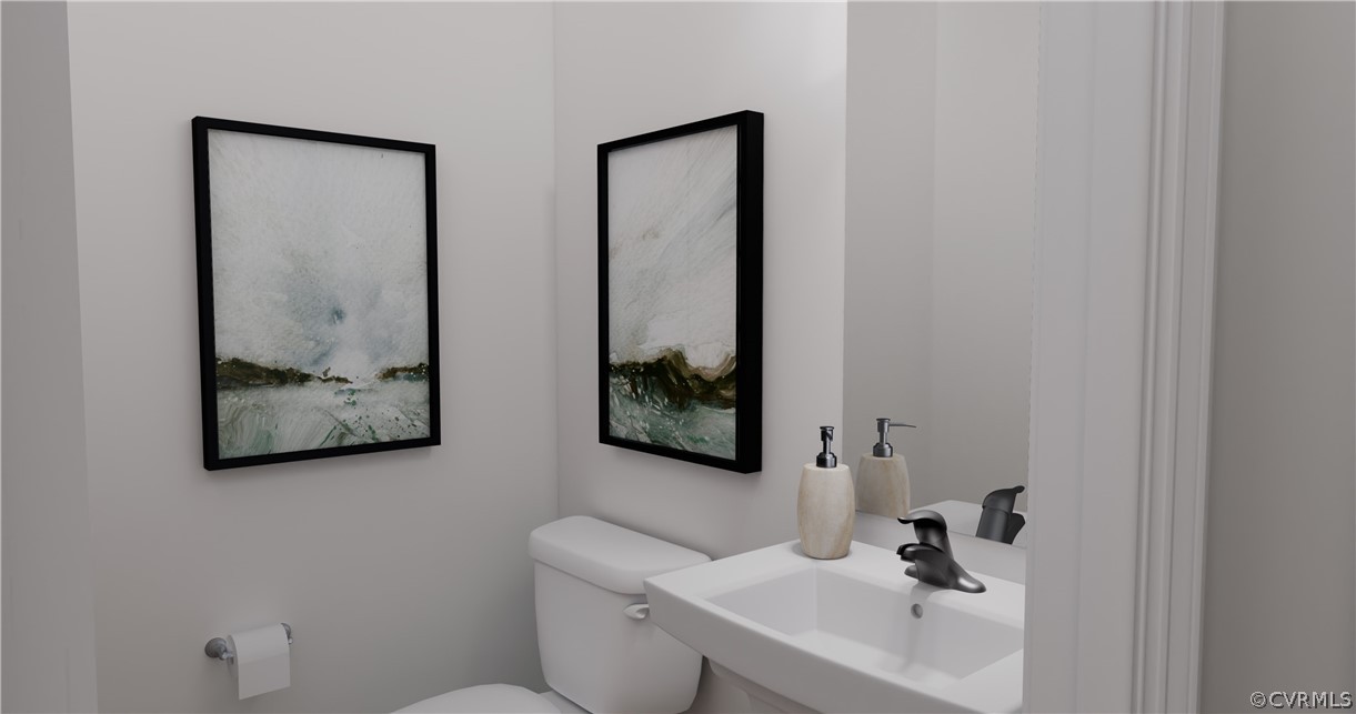 12220 Lightning Bug Loop Midlothian, VA 23112 - Photo 10 of 34 a bathroom with a toilet sink and mirror