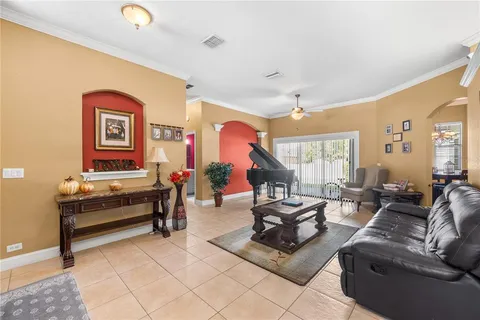 a living room with furniture