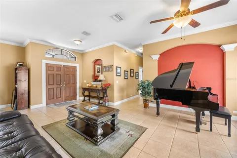 a living room with furniture