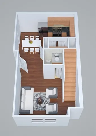 a living room with furniture and window