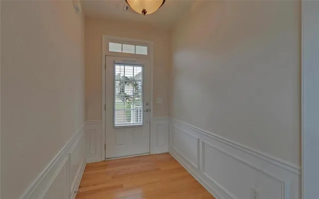 an empty room with windows