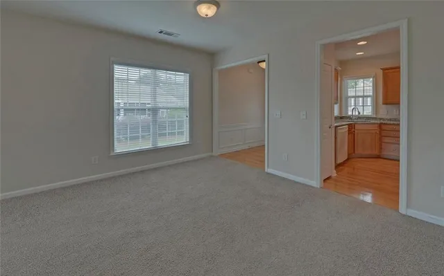 a view of a livingroom with a window