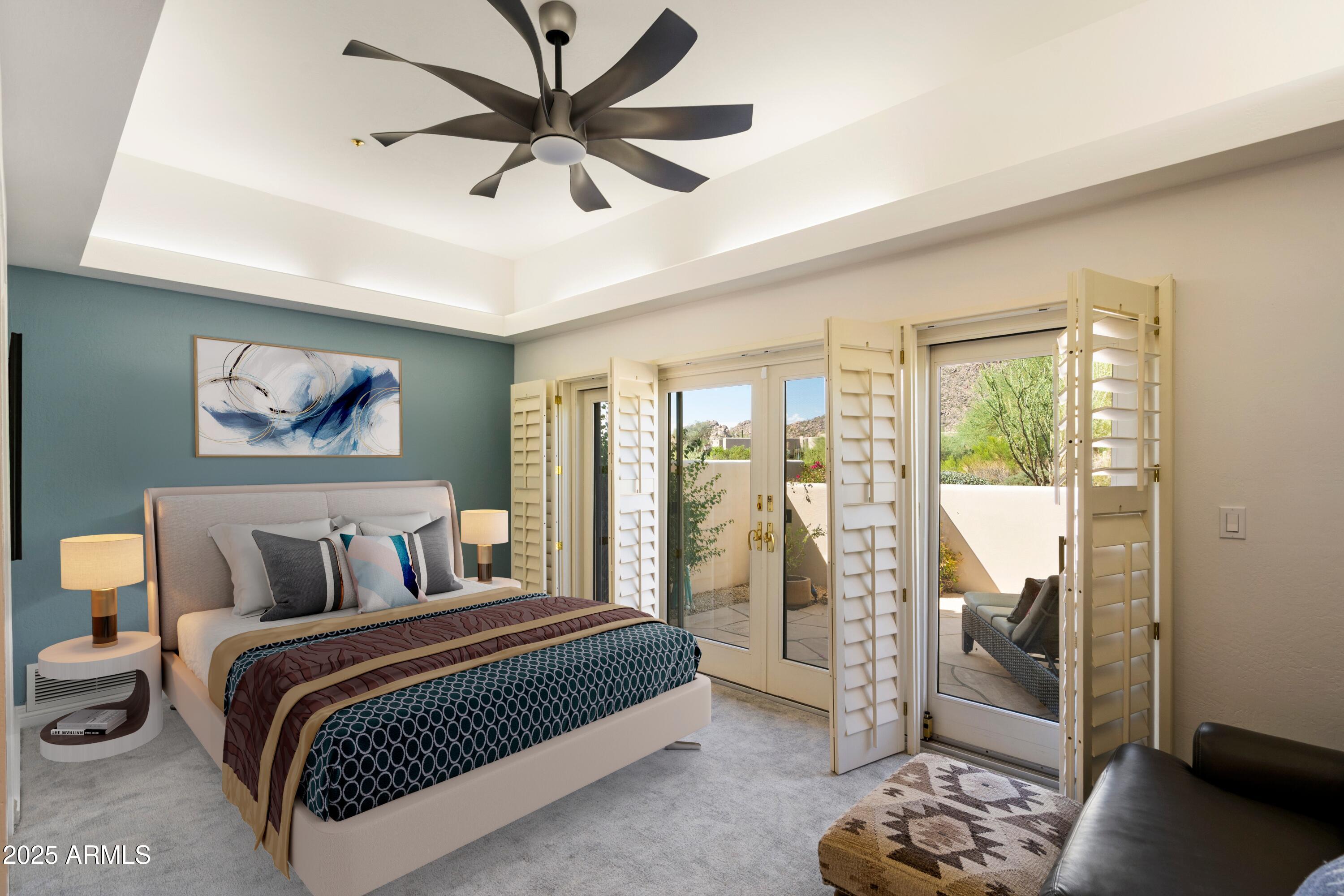 10801 East Happy Valley Road, Unit 133 Scottsdale, AZ 85255 - Photo 39 of 75 a bedroom with a bed and glass window