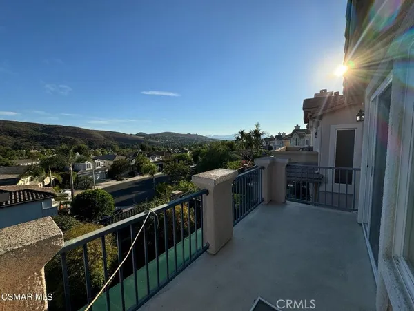 a view of a city from a balcony