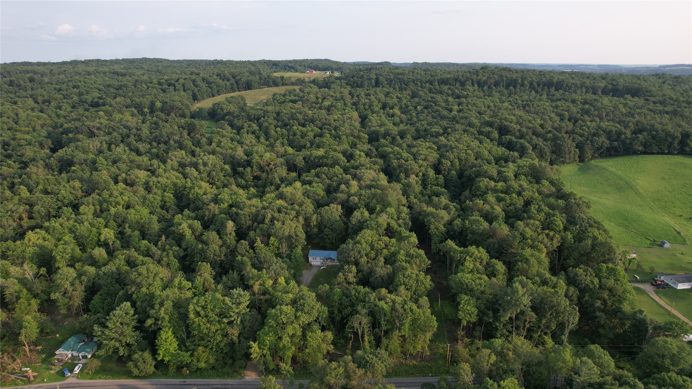 Land available is located to the right of the home