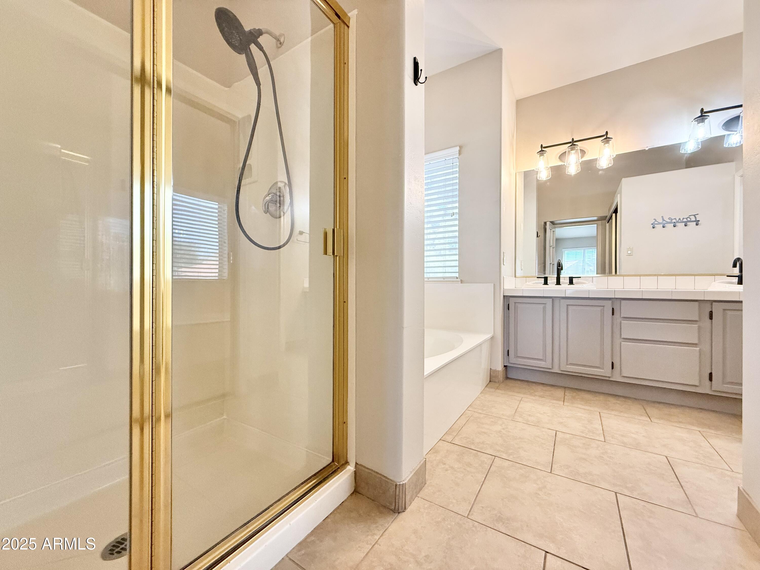 2718 East Bighorn Avenue Phoenix, AZ 85048 - Photo 23 of 31 a bathroom with a tub sink and mirror