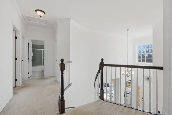 a view of hallway with stairs