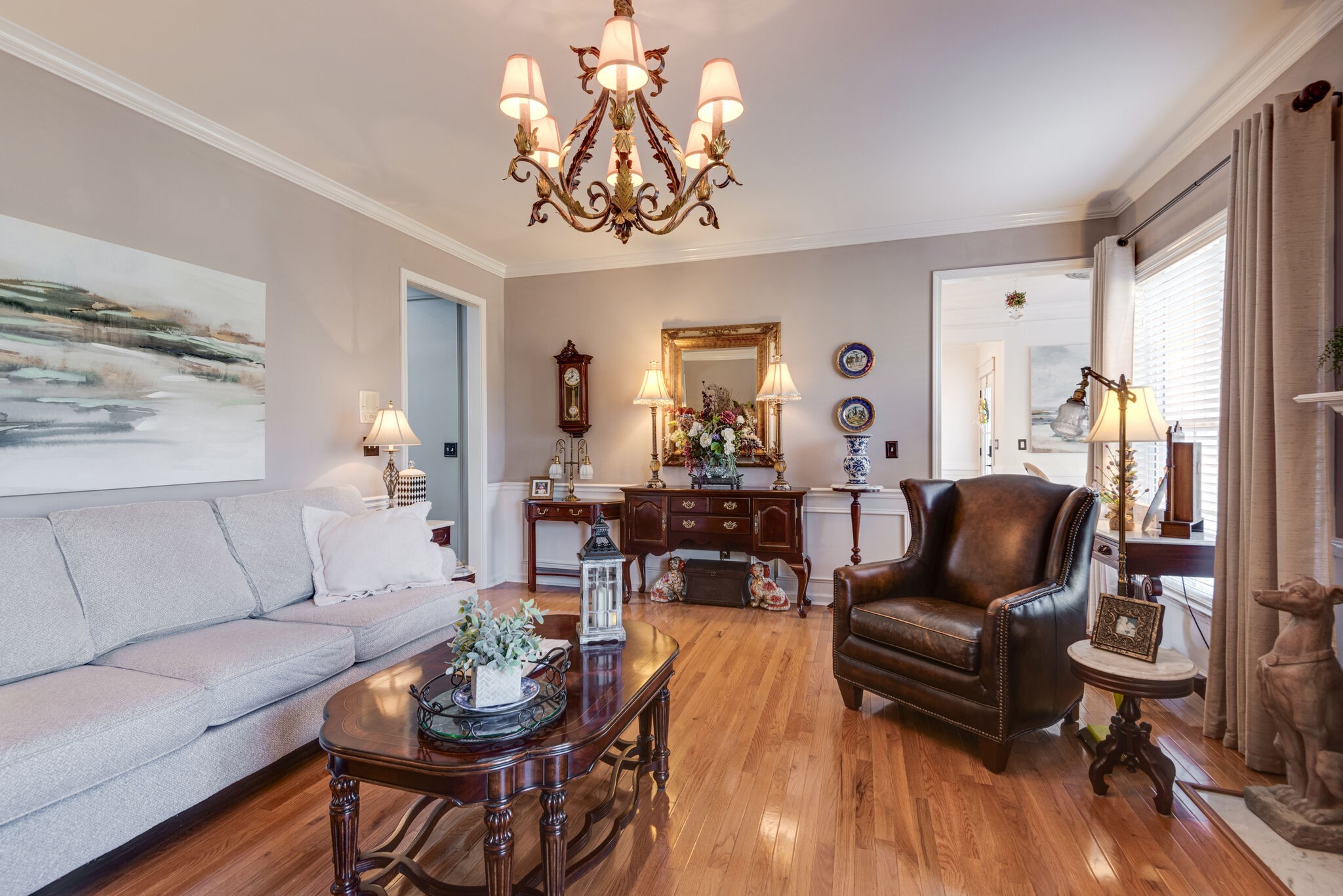 111 Meadowood Loop Burns, TN 37029 - Photo 25 of 73 a living room with furniture dining area and a chandelier