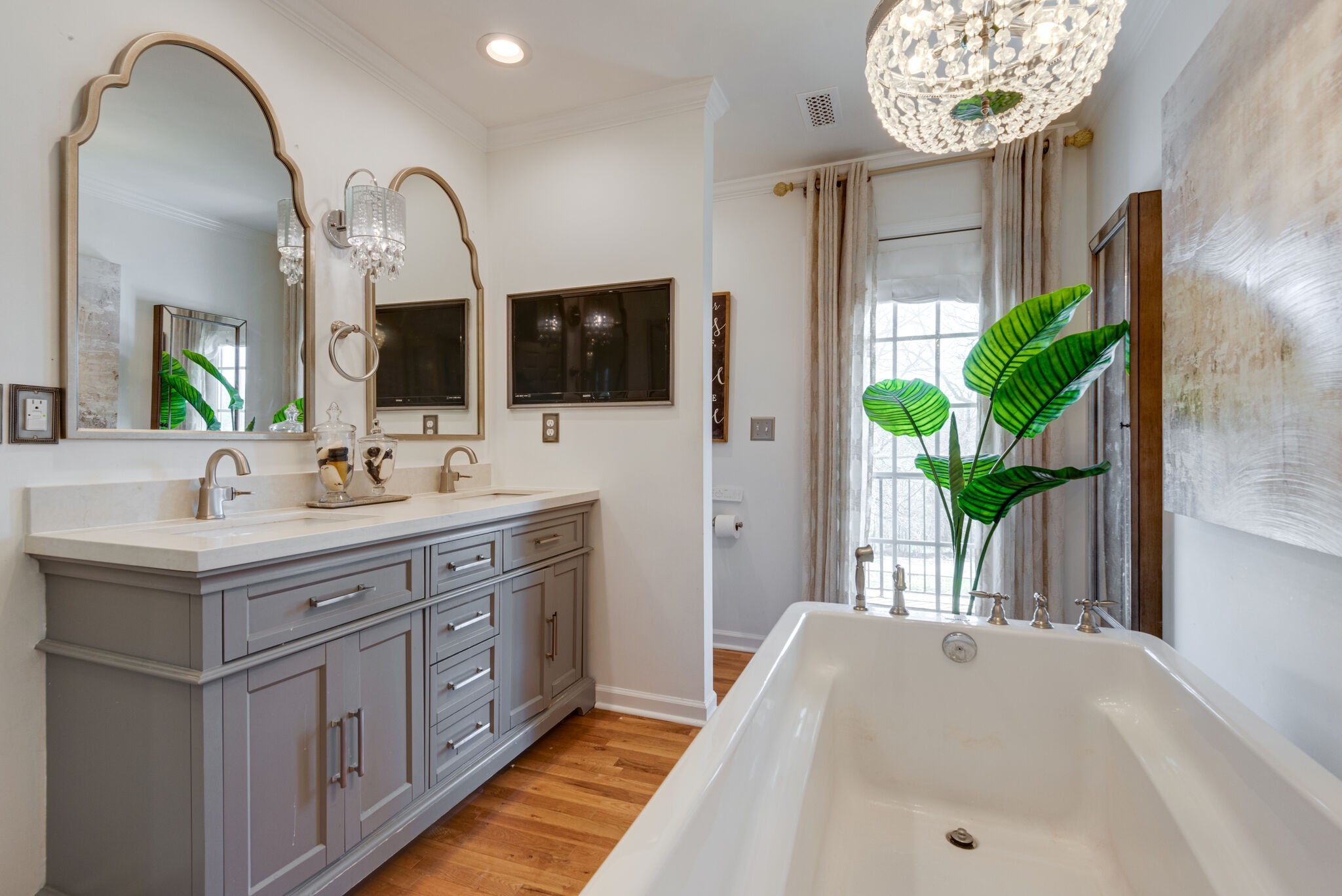 111 Meadowood Loop Burns, TN 37029 - Photo 32 of 73 a spacious bathroom with a double vanity sink and a mirror