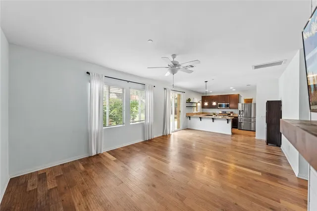 a view of a livingroom with a flat screen tv