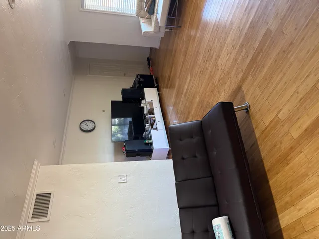 a view of balcony and chair