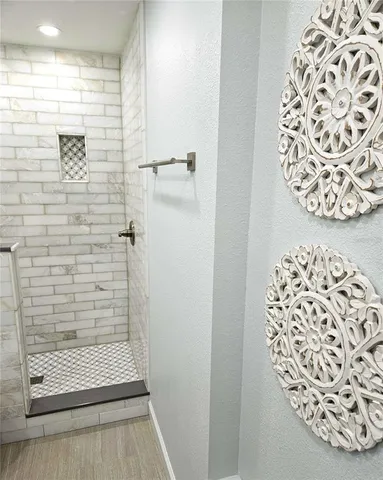 a bathroom with a shower